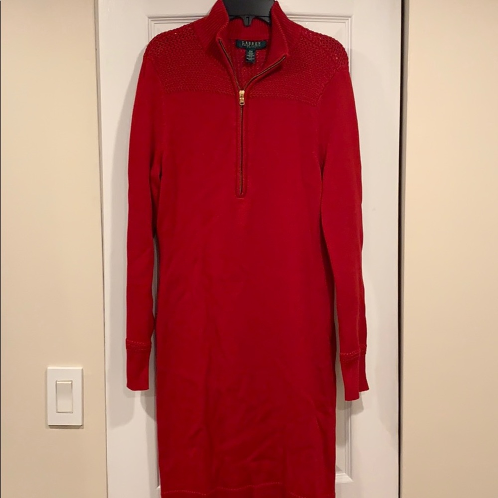 Lauren Ralph Lauren Red Sweater Dress